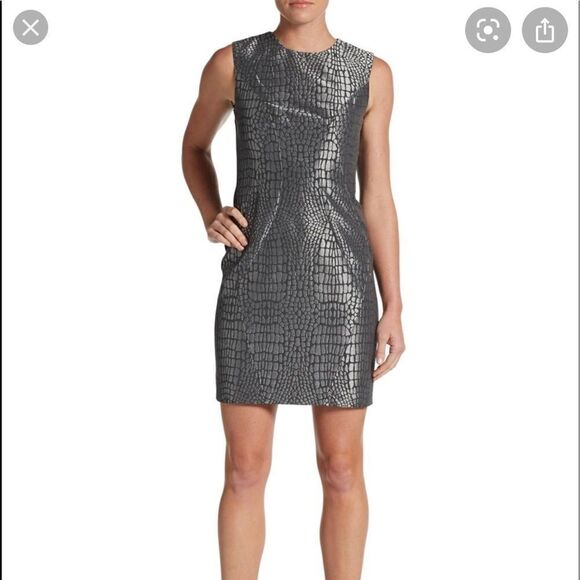 DIANE VON FURSTENBERG Pentra Alligator Dress Sz 4 - Picture 1 of 12
